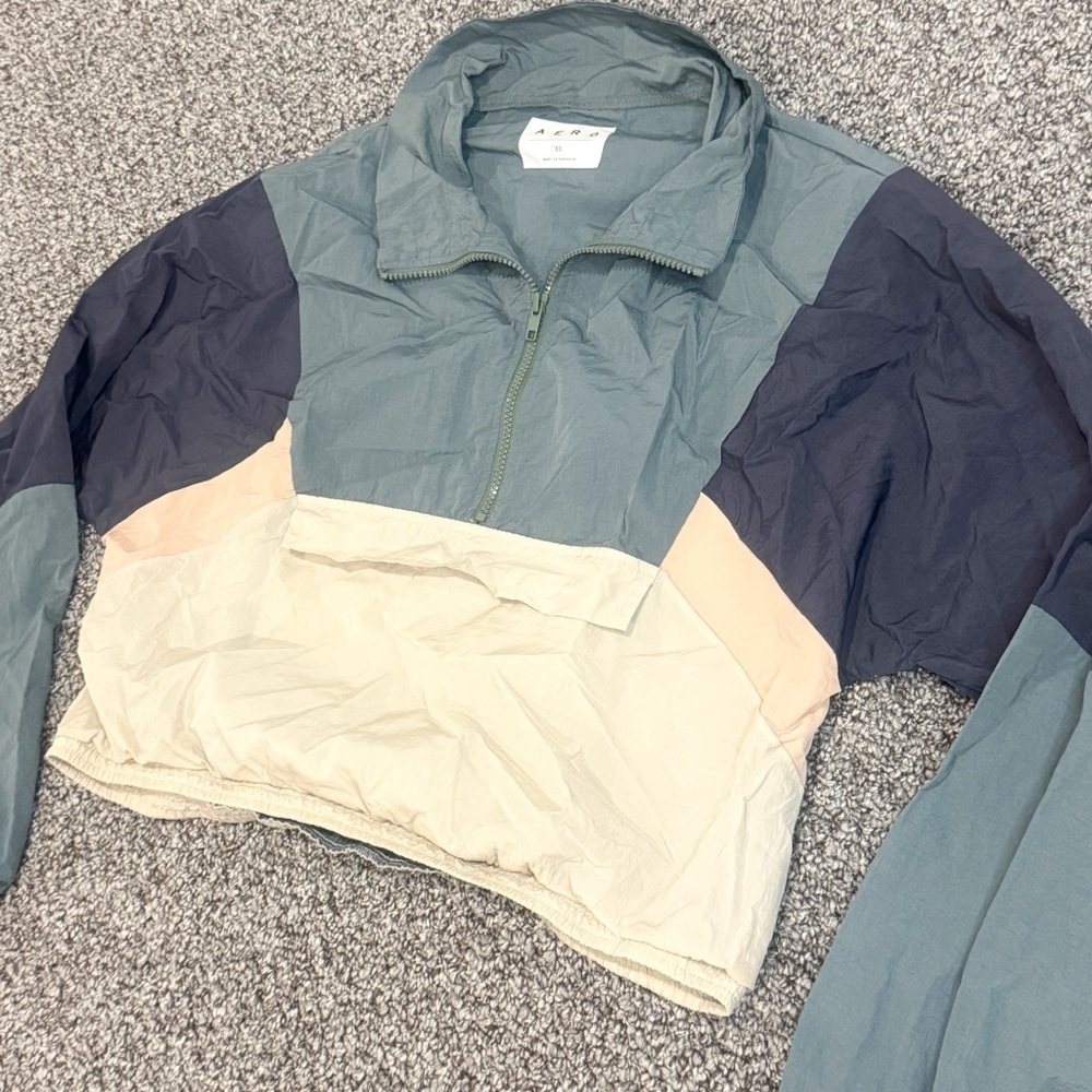 AERO 1/4 zip color block spring wind breaker jacket ❤️ - Picture 2 of 9